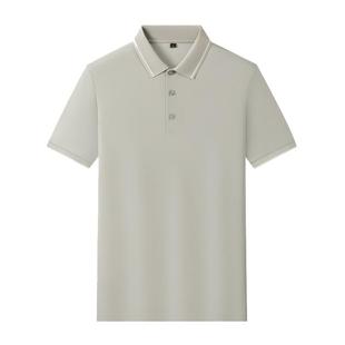 虎豹男女同款短袖T恤商务POLO含桑蚕丝亚麻可定制工作服