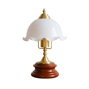 法式复古卧室台灯美式中古高级感书房实木卧室床头灯装饰氛围灯具