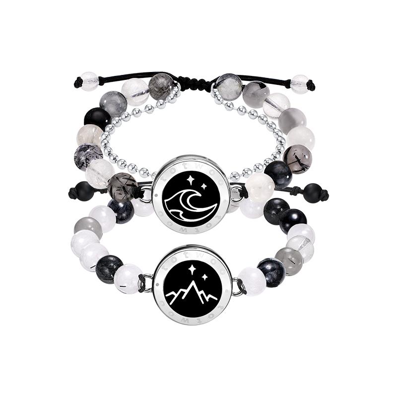 totwoo山盟海誓情侣串珠手链一对情侣款异地恋感应互动情人节礼物