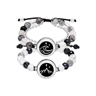 totwoo山盟海誓情侣串珠手链一对情侣款异地恋感应互动情人节礼物