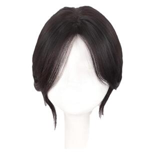 刘海假发女片头顶发际线补发增发量蓬松真发遮白发八字刘海假发片