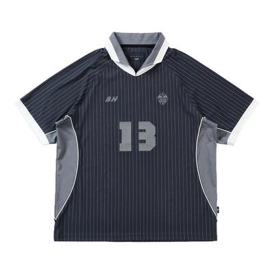 BOHRHOO拼接条纹短袖POLO凉感T恤