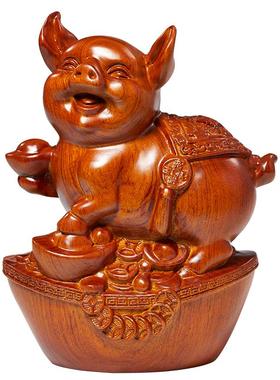 黄花梨木雕摆件吉祥物十二生肖