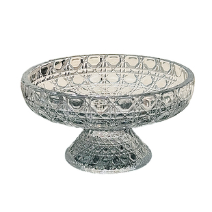 高颜值水果盘小精致浮雕玻璃高脚盘糖果零食盘果盘点心甜品盘家用