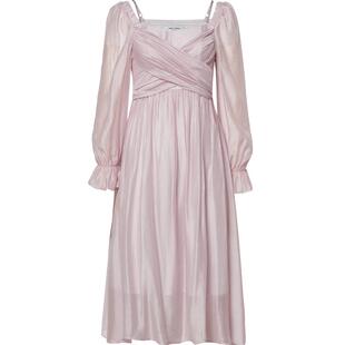 商场同款糖力 在逃公主裙 长袖蝴蝶结绑带莱赛尔混纺连衣裙女春秋