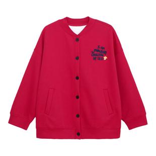 荒荒家美式英文卫衣外套2026春秋新款小众学院设计加绒棒球开衫女