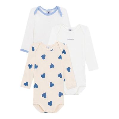 【2025春夏新品】法国Petitbateau小帆船童装包屁衣3件装A0D66