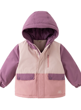 戴维贝拉女童连帽棉服
