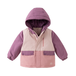 戴维贝拉女童棉服三防冬装男童加厚保暖外套防水棉衣中大童童装