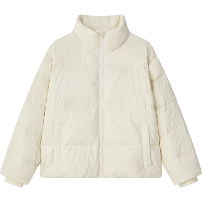 波尼PONY1972女款新款冬季户外休闲羽绒服米白色 243W2OF30OW