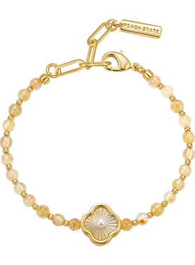 PEACH STATE水晶珍珠手链女精致花朵吊坠轻奢高级小众串珠手饰