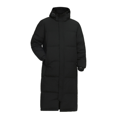 拉夏贝尔羽绒服男女同款2025中长款宽松纯色加厚保暖鸭绒情侣外套