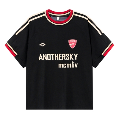 户外撞色运动冰感棉宽松短袖t恤