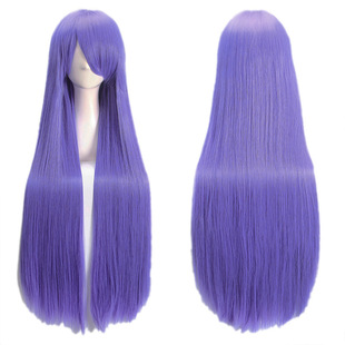 米苏假发 1米长直毛胚紫色万用COS假毛烟紫蓝粉紫红香芋色100cm