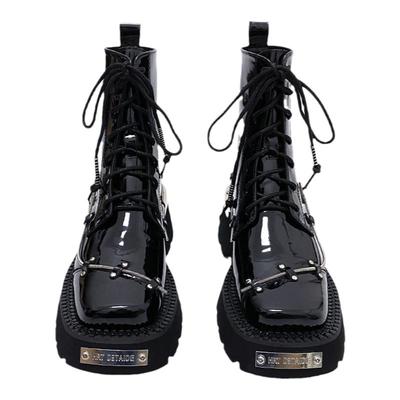 甜酷英伦风帅气马丁靴设计感方头