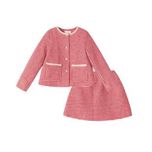 笛莎官方童装女童套装裙冬季新款大童女孩儿童洋气针织香风两件套