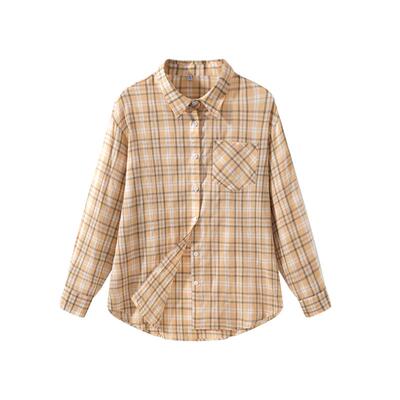 班尼路复古格子衬衫女慵懒风外套