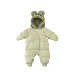 【放心绒】papa爬爬冬季男女宝宝轻薄羽绒连体衣婴儿外出爬服哈衣