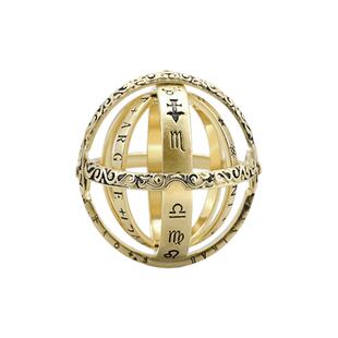 天文球戒指项链两用款可变形男女浑天仪球体吊坠男款女款金色银色