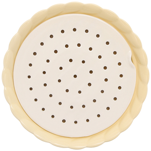 陶瓷双层滤油盘饺子专用盘沥水备菜盘小吃盘多功能细孔蒸盘蒸片