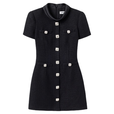 self-portrait粗花呢小香连衣裙