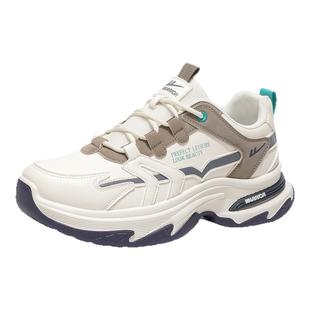 回力男鞋冬季2025新款运动皮面防水休闲跑步百搭学生软底老爹潮鞋