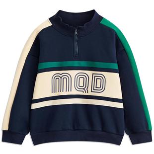 MQD童装男童加绒卫衣秋冬款宝宝儿童保暖上衣外套半高领打底衫