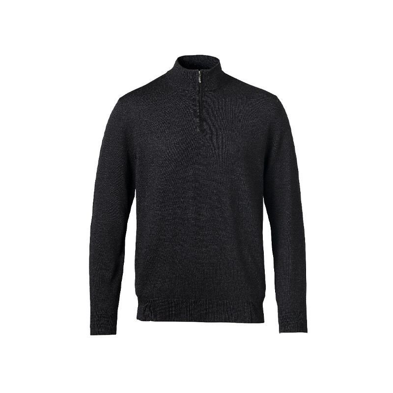【100%羊毛】CHARLES TYRWHITT炭灰拉链领针织衫男士商务休闲