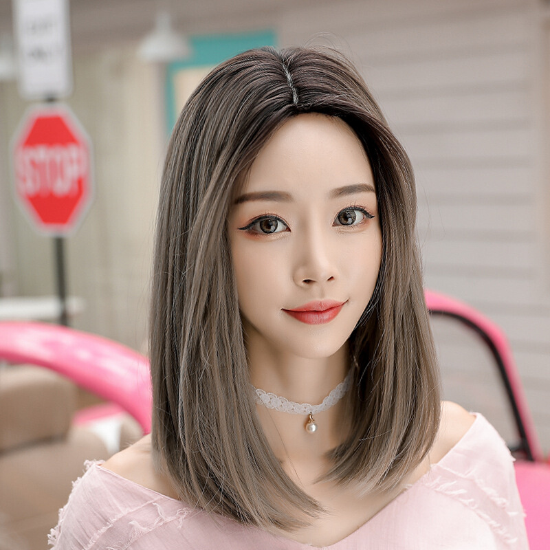 义乌新款韩国假发中分长直发时尚逼真头套假发女长直发