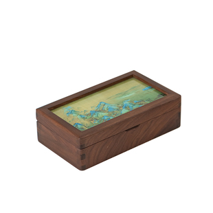 黄金专用收纳盒防氧化装金条10克黑胡桃实木千里江山茶具茶室配件