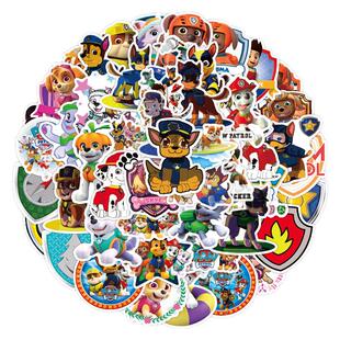100张童趣汪汪队立大功卡通动画儿童奖励贴纸装饰笔记本头盔相框画手账保温杯吉他衣柜冰箱拉杆箱贴纸防水pvc