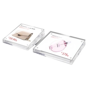 亚克力斜面台卡强磁台签价格标价牌桌面小立牌展示牌超市商场产品名称介绍标签牌高档水晶磁吸展示架定制摆台