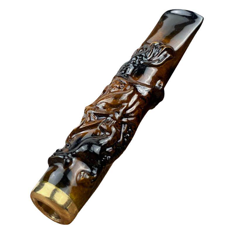 亿辉海柳烟嘴雕刻龙粗中细三用J1