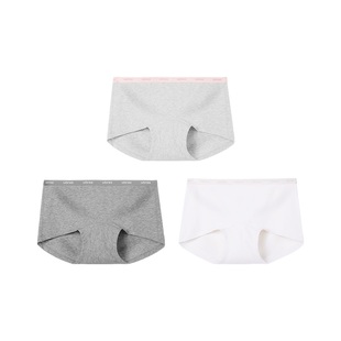 ubras平角纯棉内裤女15A抗菌加长裆字母织带包臀四角女士大码短裤