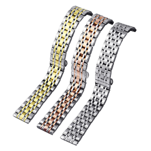 十瑞表带女时尚气质女精钢表带适用于浪琴美度积家天梭表带欧米茄