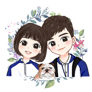 Q版手绘头像定制卡通形象设计漫画人物绘画照片转动漫情侣画头像