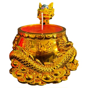 福瑞祥龙36小时植物酥油灯7天斗烛金属底座灯架家用供佛无烟蜡烛