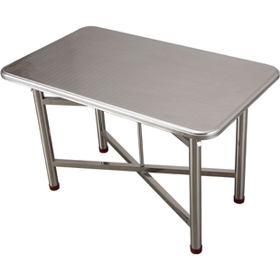 新型不锈钢餐桌可折叠餐桌简易长方形四方桌阳台家用吃饭小桌子