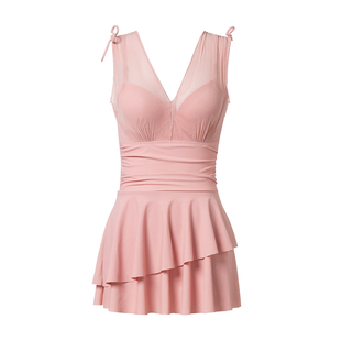 佑游连体泳衣女薄纱2026新款高级感绝美纯欲泡温泉海边度假泳装