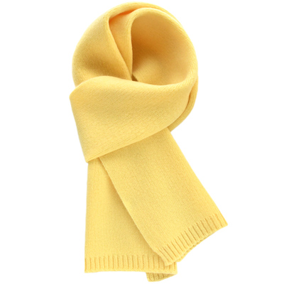 可爱黄色儿童纯羊毛围巾礼盒装