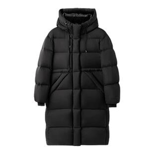 太平鸟收腰泡芙羽绒服女15D蓬松90白鸭绒保暖中长款连帽面包外套