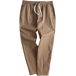 黑劲大码男装休闲裤男秋季新款潮流宽松直筒胖子裤子加肥加大长裤