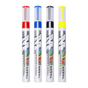 晨光油漆笔记号笔白色工业不掉色防水汽车用补漆笔细头瓷砖美缝笔金色签字笔diy红色鞋子涂鸦专用