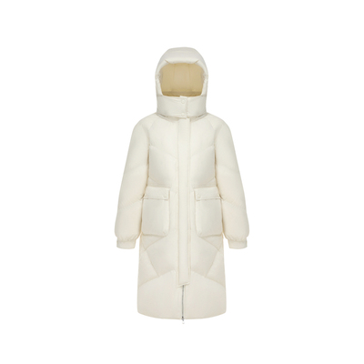 波司登时尚连帽中长款羽绒服