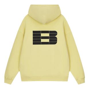 BONELESS 前后B字母厚板印花美式卫衣潮牌打底衫男女套头连帽帽衫