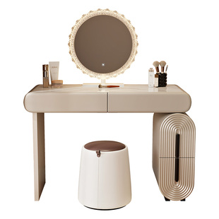 梳妆台2026新款卧室现代简约斗柜一体小户型实木化妆桌轻奢高级感