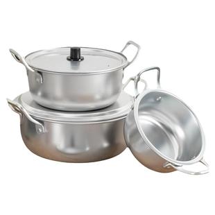 纯铝锅拉面锅加厚铝泡面锅韩式汤锅煮螺蛳粉锅家用网红双耳小铝锅