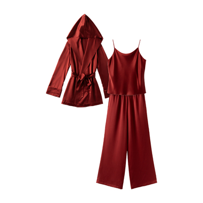 SIDANDA桑蚕丝新娘晨袍红色婚庆