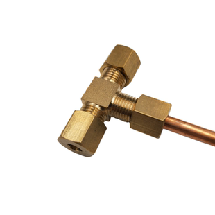 卡套三通加湿器船舶铜管卡套接头6 8 9.5210mm变径三通制冷管接头