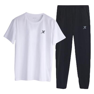 特步运动套装男夏季休闲速干衣